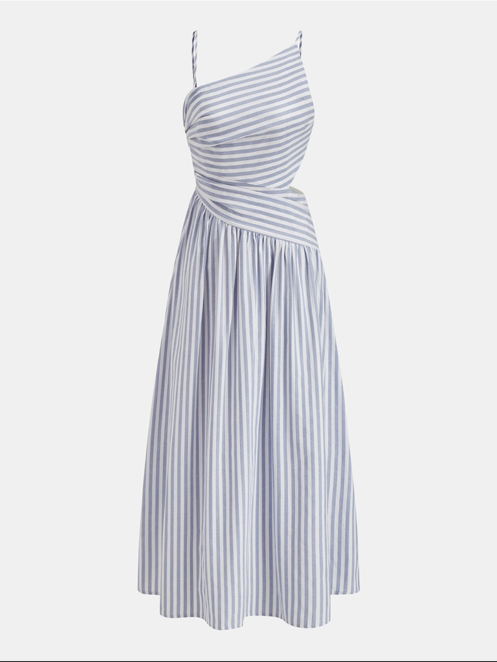 Commense Navy & White Striped One-Shoulder Maxi Dress - Picture 2 of 6